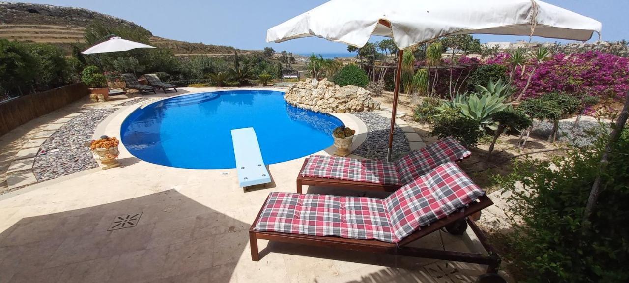Dar Ta' Xmun - Idyllic Farmhouse With Pool, Garden, Seaview & Sunset San Lawrenz Luaran gambar